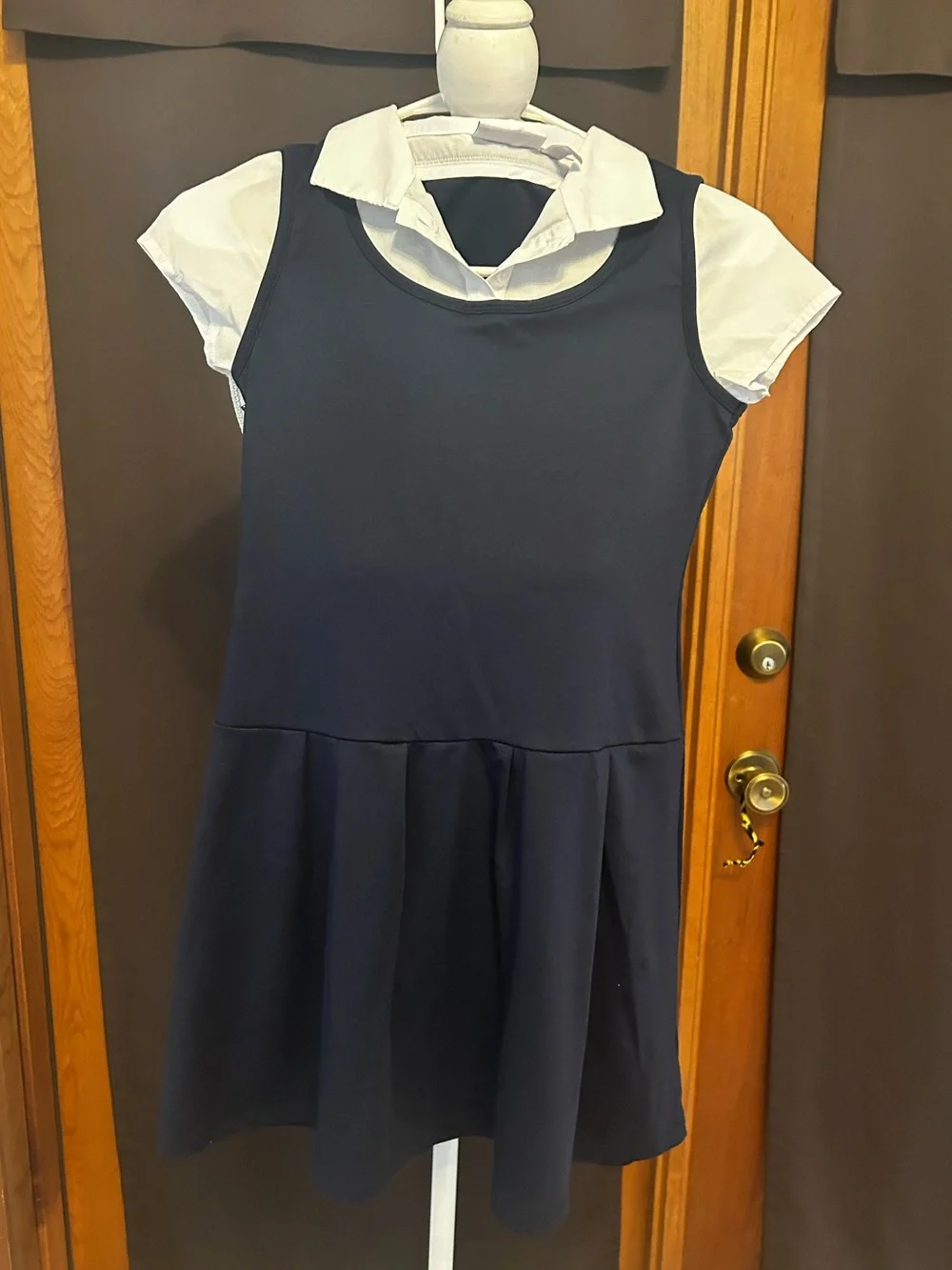 The Children's Place Navy and White School Jumper Dress